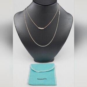 Tiffany & CO Mixed Bead Adjustable Chain Necklace.